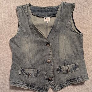 Jaded Gypsy Denim Button-Up Vest